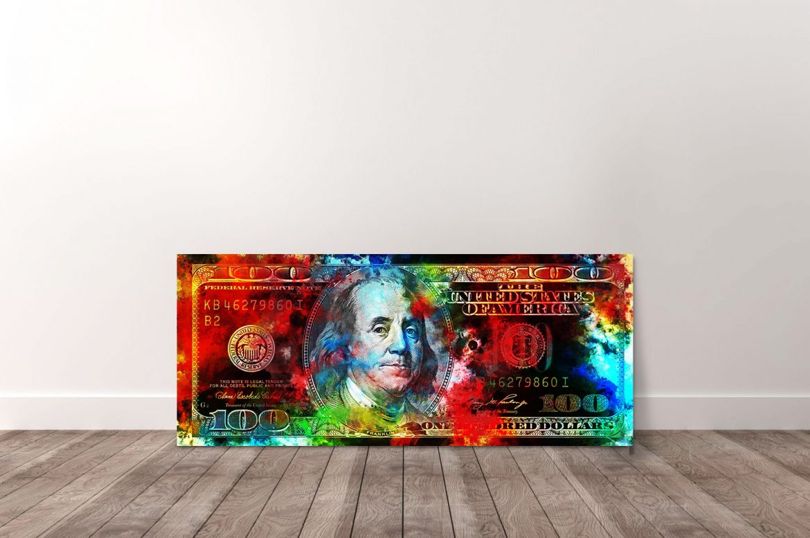 100 Dollar in kleur