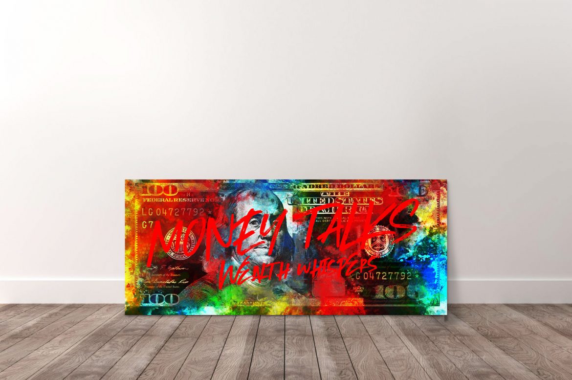 Benjamin Franklin - Money Talks, Wealth Whispers in kleur